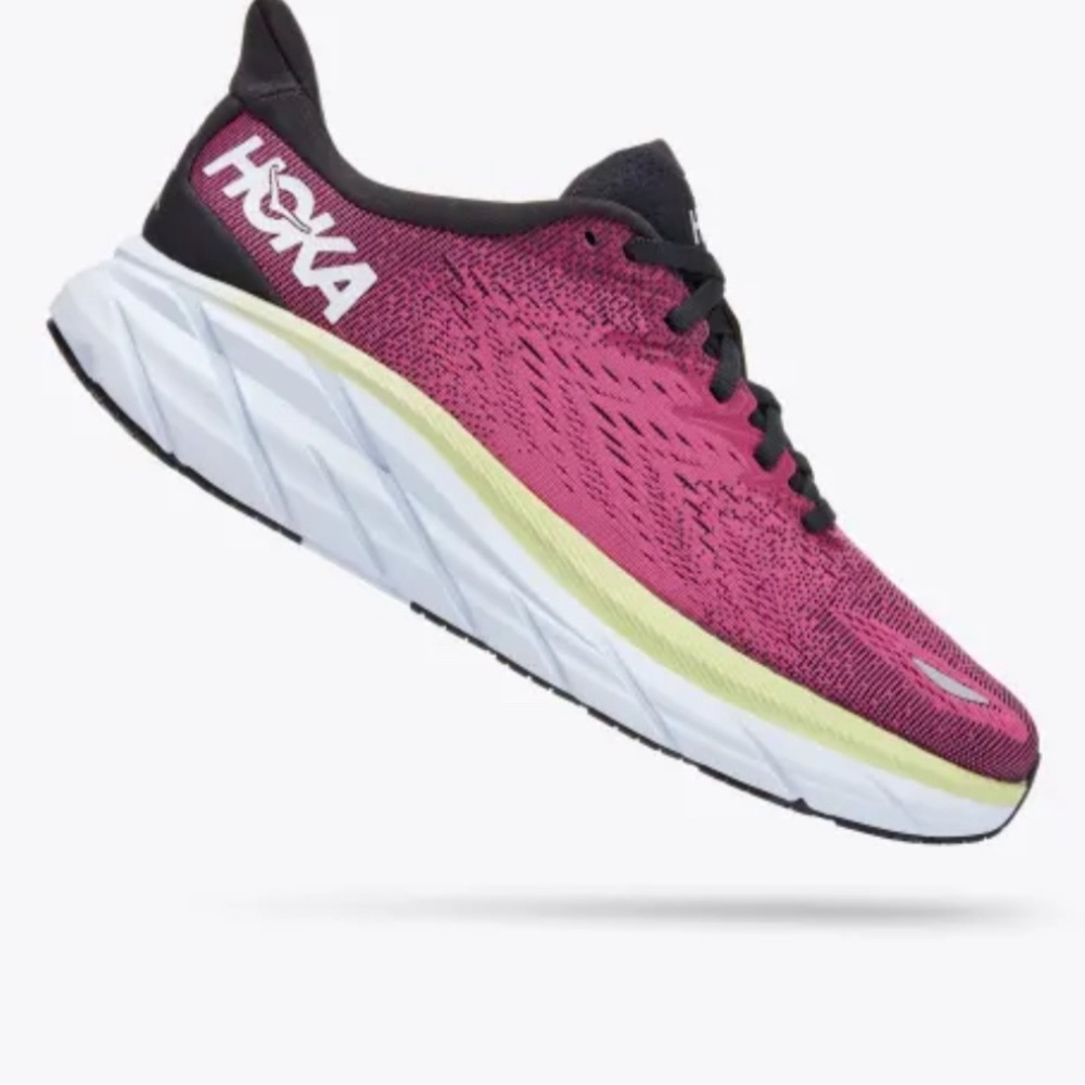 Hoka | Brand New Clifton 8 - Size 8.5 WIDE Sneakers - Blue Graphite Ibis Rose